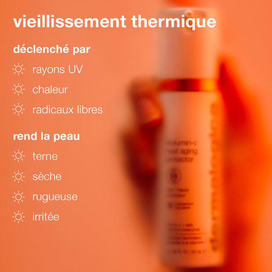 biolumin-c heat aging protector spf 50 | hydratant éclat protecteur à la vitamine c